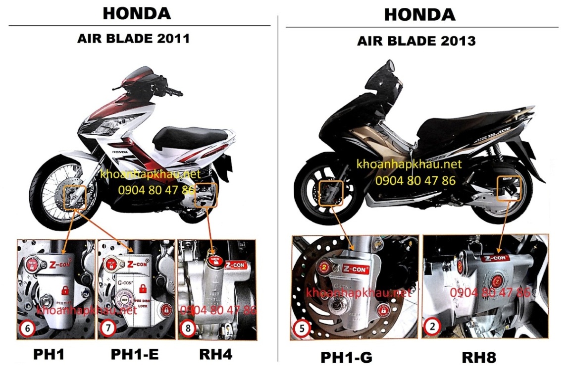 Khóa HONDA - AIRBLADE - Công Ty TNHH Sản Xuất & Thương Mại Khóa Cát Hưng